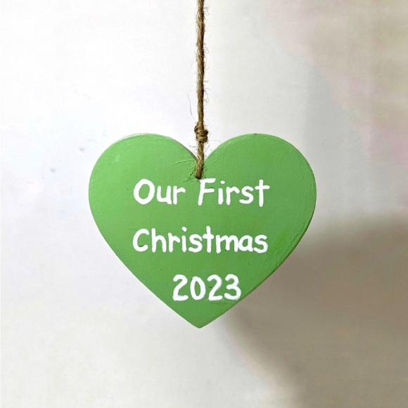 ORIGINAL Hand Painted Santa and Mrs. Claus 1st Christmas Together Tree Ornament - Picture 7 of 8